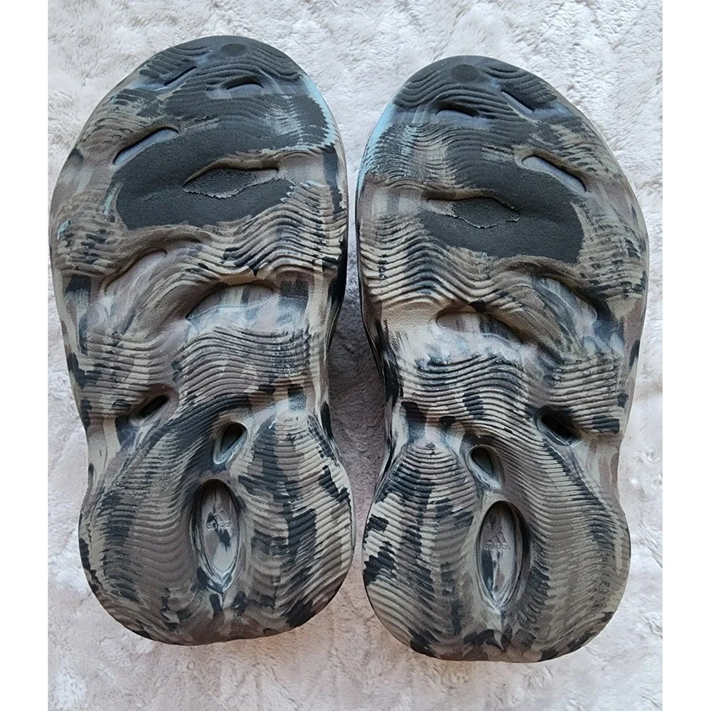 Adidas Yeezy Foam RNR MX Cinder Camo Brown Black Blue Slip On Shoes Mens 6